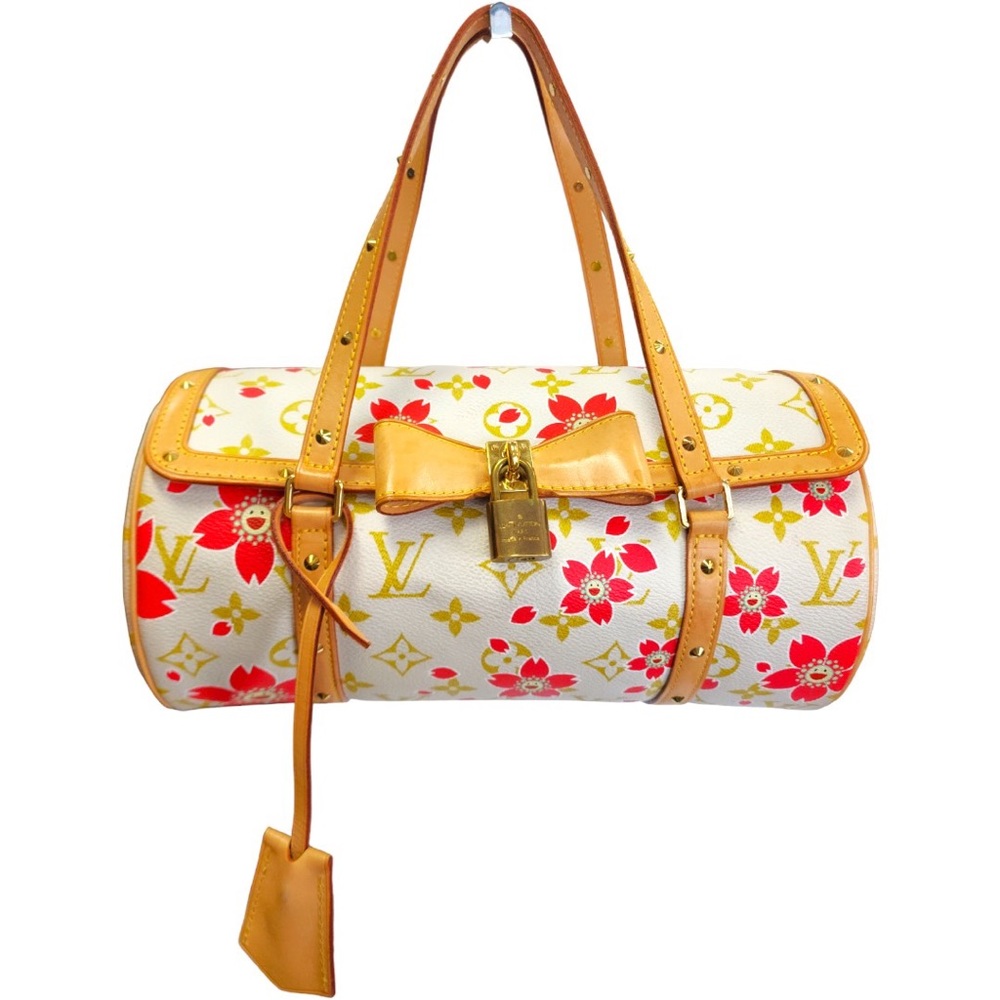 Auth LOUIS VUITTON White Papillon Cherry Blossom Monogram Vintage Y2K